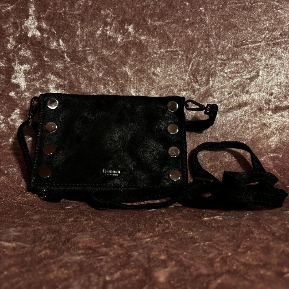 Hammitt Stadium Mini Crossbody Black Suede
